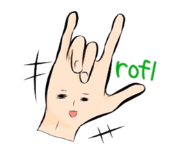 The hand with a fuman face(English) sticker #3268292