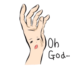 The hand with a fuman face(English) sticker #3268297