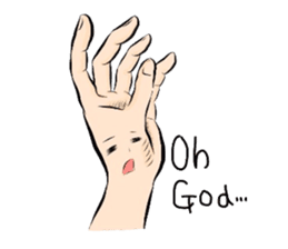 The hand with a fuman face(English) sticker #3268297
