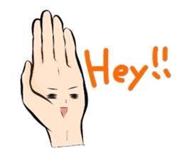 The hand with a fuman face(English) sticker #3268300