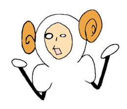 Boy in the costume of the sheep. sticker #3268493