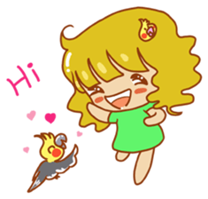 Cockatiels and Veggie Girl's Daily Life sticker #3268605