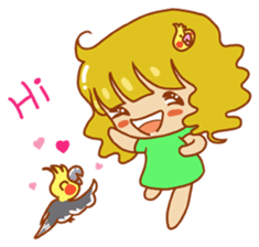 Cockatiels and Veggie Girl's Daily Life sticker #3268605