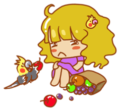Cockatiels and Veggie Girl's Daily Life sticker #3268606