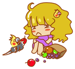 Cockatiels and Veggie Girl's Daily Life sticker #3268606