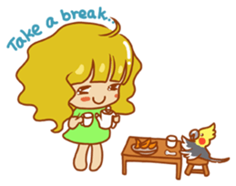 Cockatiels and Veggie Girl's Daily Life sticker #3268614