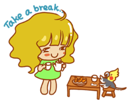 Cockatiels and Veggie Girl's Daily Life sticker #3268614