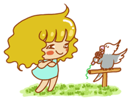 Cockatiels and Veggie Girl's Daily Life sticker #3268618