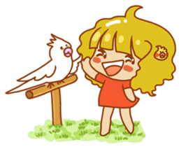 Cockatiels and Veggie Girl's Daily Life sticker #3268620