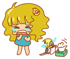 Cockatiels and Veggie Girl's Daily Life sticker #3268625