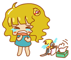 Cockatiels and Veggie Girl's Daily Life sticker #3268625