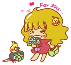 Cockatiels and Veggie Girl's Daily Life sticker #3268628
