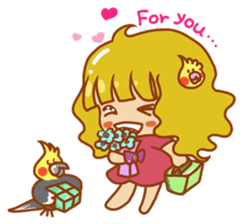 Cockatiels and Veggie Girl's Daily Life sticker #3268628