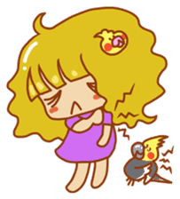 Cockatiels and Veggie Girl's Daily Life sticker #3268629