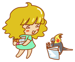 Cockatiels and Veggie Girl's Daily Life sticker #3268633