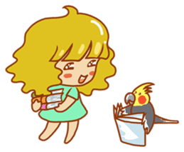 Cockatiels and Veggie Girl's Daily Life sticker #3268633