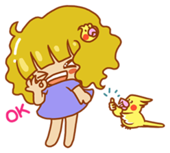 Cockatiels and Veggie Girl's Daily Life sticker #3268635