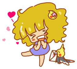 Cockatiels and Veggie Girl's Daily Life sticker #3268638