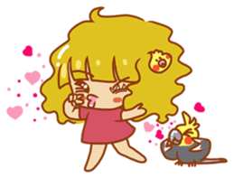 Cockatiels and Veggie Girl's Daily Life sticker #3268641