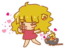 Cockatiels and Veggie Girl's Daily Life sticker #3268641