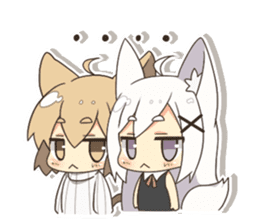 Cat and fox sticker #3284872