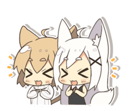 Cat and fox sticker #3284873