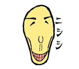 It is the Sticker of a strange face. sticker #3285530