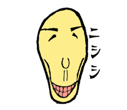 It is the Sticker of a strange face. sticker #3285530