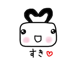 Rabbit of a square face sticker #3286219