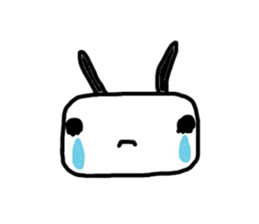 Rabbit of a square face sticker #3286224