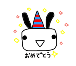 Rabbit of a square face sticker #3286226