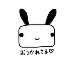 Rabbit of a square face sticker #3286227