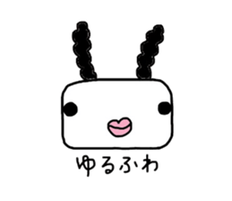 Rabbit of a square face sticker #3286228