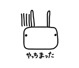 Rabbit of a square face sticker #3286230