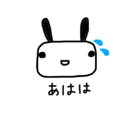 Rabbit of a square face sticker #3286233