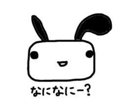 Rabbit of a square face sticker #3286234
