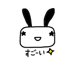 Rabbit of a square face sticker #3286235