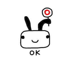 Rabbit of a square face sticker #3286238