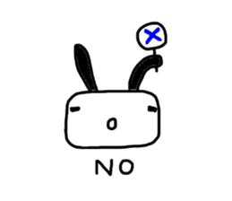 Rabbit of a square face sticker #3286239