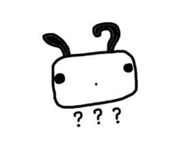 Rabbit of a square face sticker #3286240