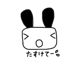 Rabbit of a square face sticker #3286245
