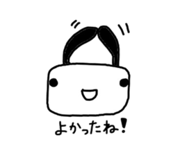 Rabbit of a square face sticker #3286246