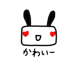 Rabbit of a square face sticker #3286247