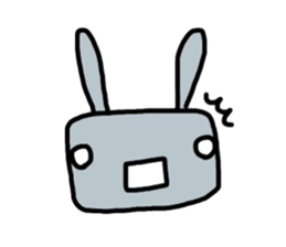 Rabbit of a square face sticker #3286248