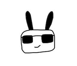 Rabbit of a square face sticker #3286252