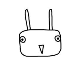 Rabbit of a square face sticker #3286255