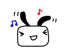 Rabbit of a square face sticker #3286257