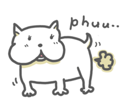 White dog KUNKUN sticker #3287859