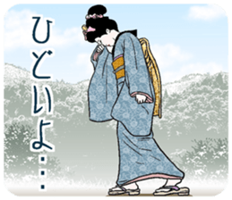 ukiyoe style and bijinga style sticker #3290432
