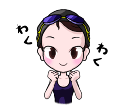 Swimming Girl sticker #3293514